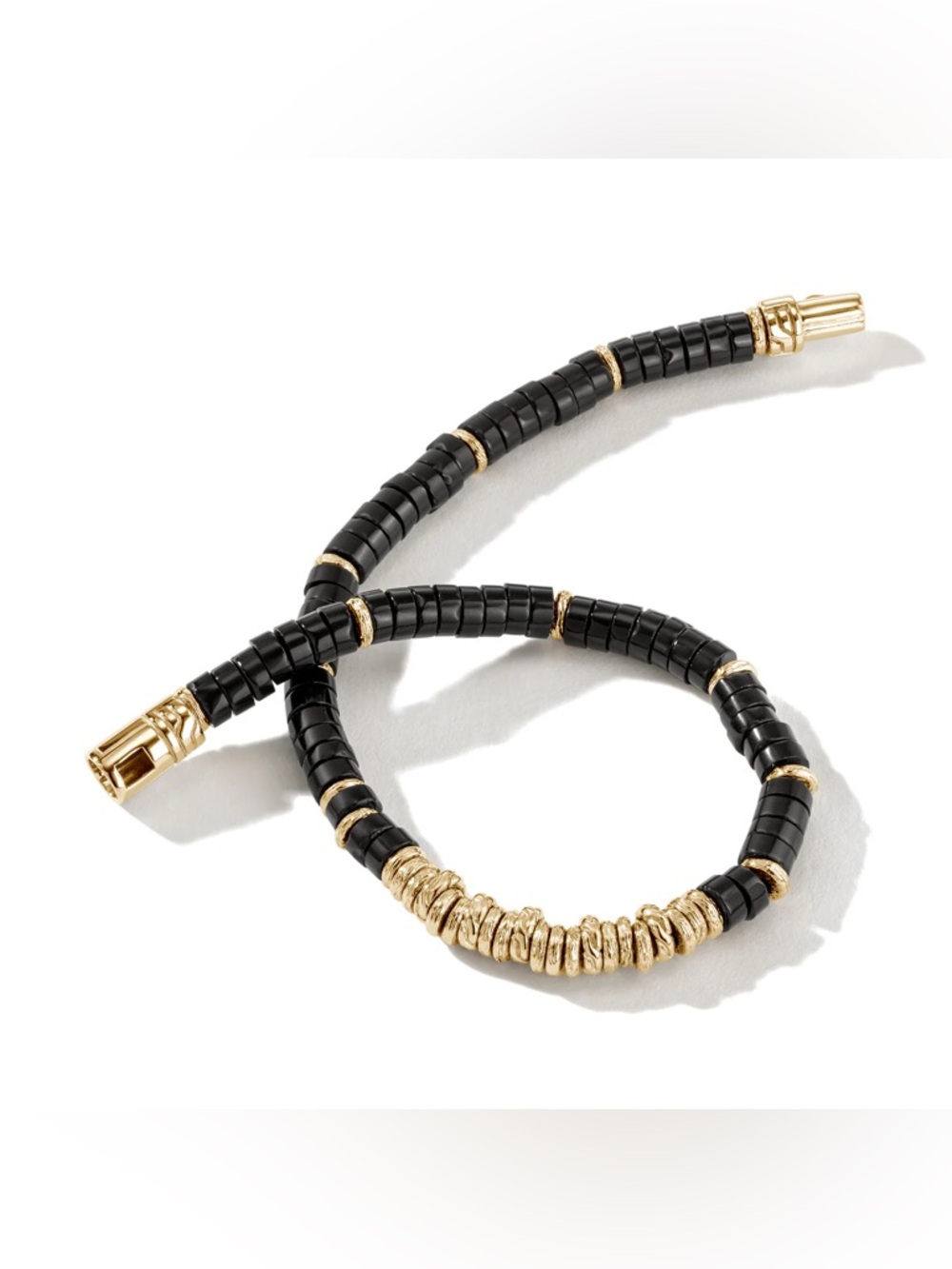 John Hardy Heishi Bracelet, 14k Gold and Black Onyx (NEW) - Picture 3 of 13